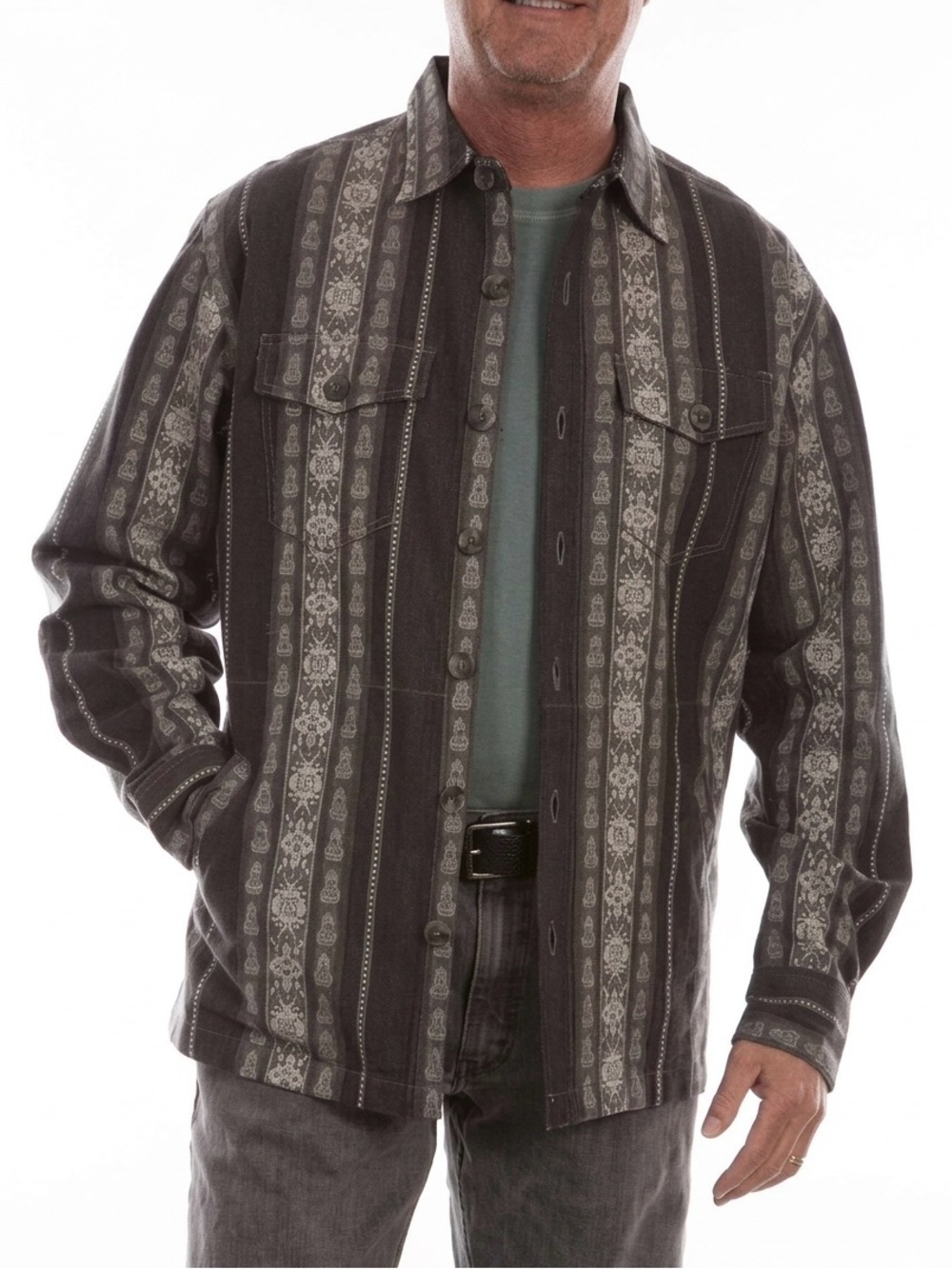 Scully Ridgeview - Men's Western Flannel Shirt Jacket - shacket - size xl
